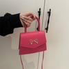 Premium sense portable small square bow bag women's 2025 new fashion shoulder bag versatile messenger bag trend