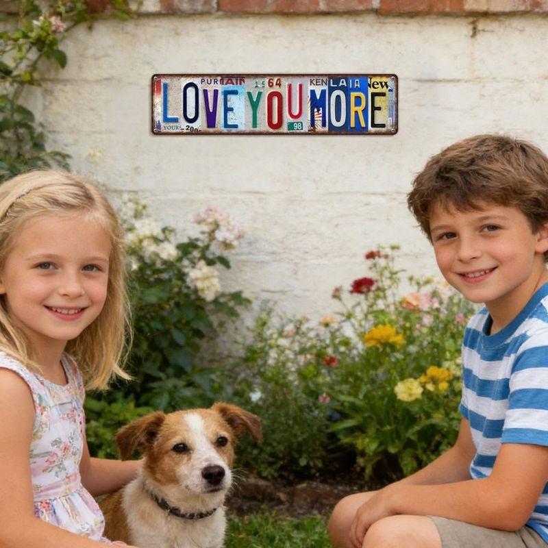 Fashion Love You More Door Sign Emotional Expression Hangable License Plate Vintage Wall Sign Decoration Hallway