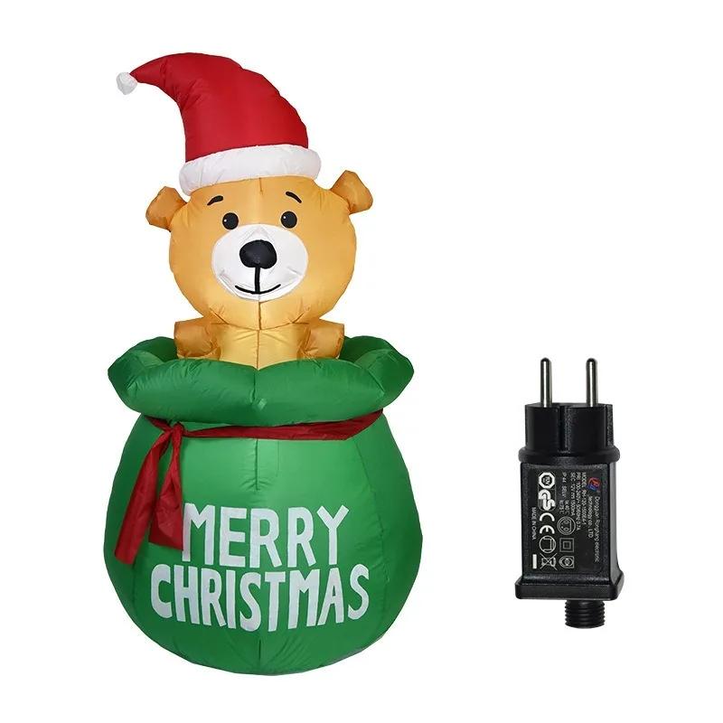 Christmas Decoration Christmas Air Mould Inflatable Glowing Gift Bag Puppy Air Mould Christmas Outdoor Patio Decoration