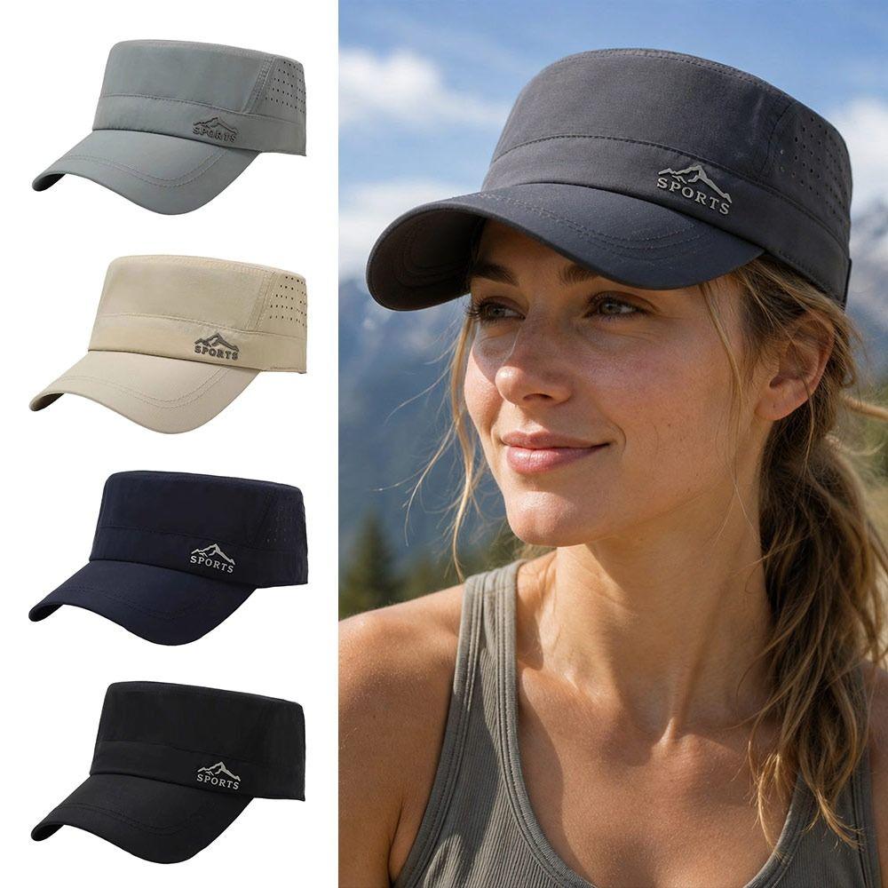 Quick Drying Flat Top Hat Breathable Sports Running Cap Unisex Sunscreen Cap Women Men
