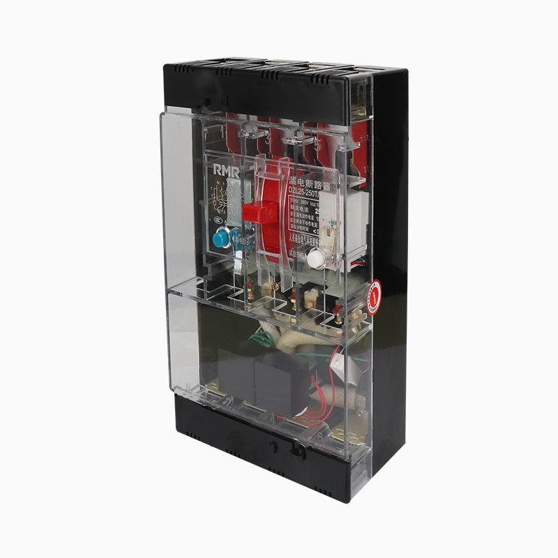 Transparent Anti-Shock DZL25 Circuit Breaker: Three-Phase, Four-Wire, Copper Terminal, Leakage Protection, 160A/250A
