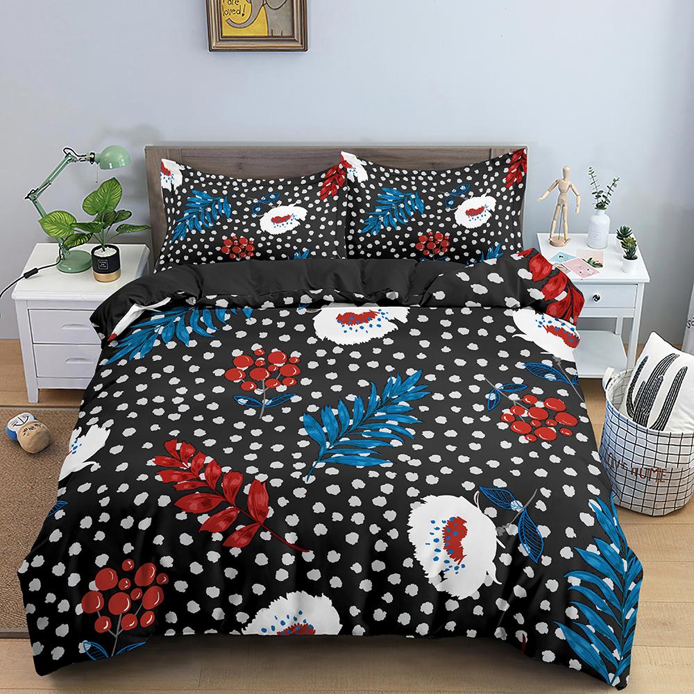 Umělecký vzor Povlečení Akvarelový design Barevný povlak na přikrývku s povlakem na polštář King Queen Size Pro děti a teenagery Povlečení