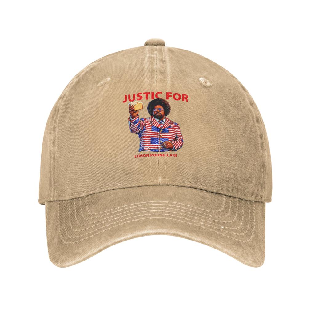 AfroUnisex Justice for Lemon Pound Cake Hong Kong Style Baseball Cap WearResistant And Durable Campus Durable Denim Hat
