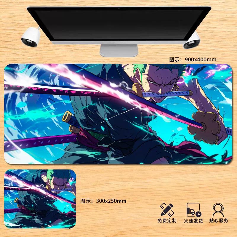 Japanese Anime ONE PIECE Leather Mouse Pad Oversized Boys Animation E-sports Game Keyboard Pad Monkey D. Luffy Computer Desk Pad Non-slip Mouse Pad