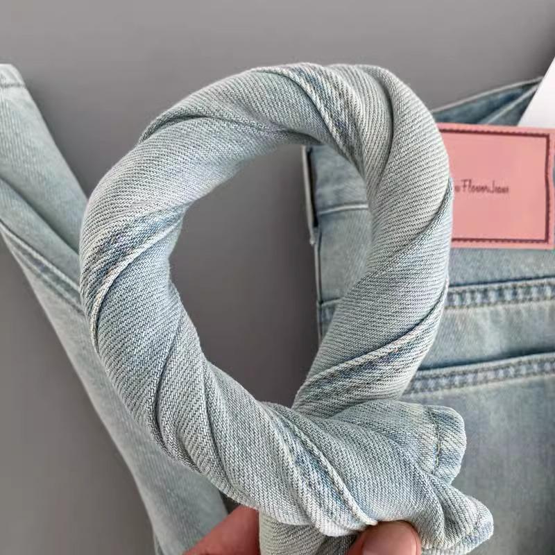 Women's Moonlight Blue High Waist Wide Leg Jeans - Trendy, Versatile, Slim Fit, Loose Drape Casual Trousers