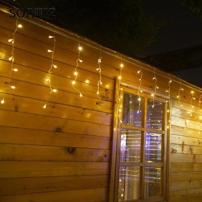1 cadena de luces LED para calle, cortina de luces con forma de carámbano, guirnalda navideña para exteriores