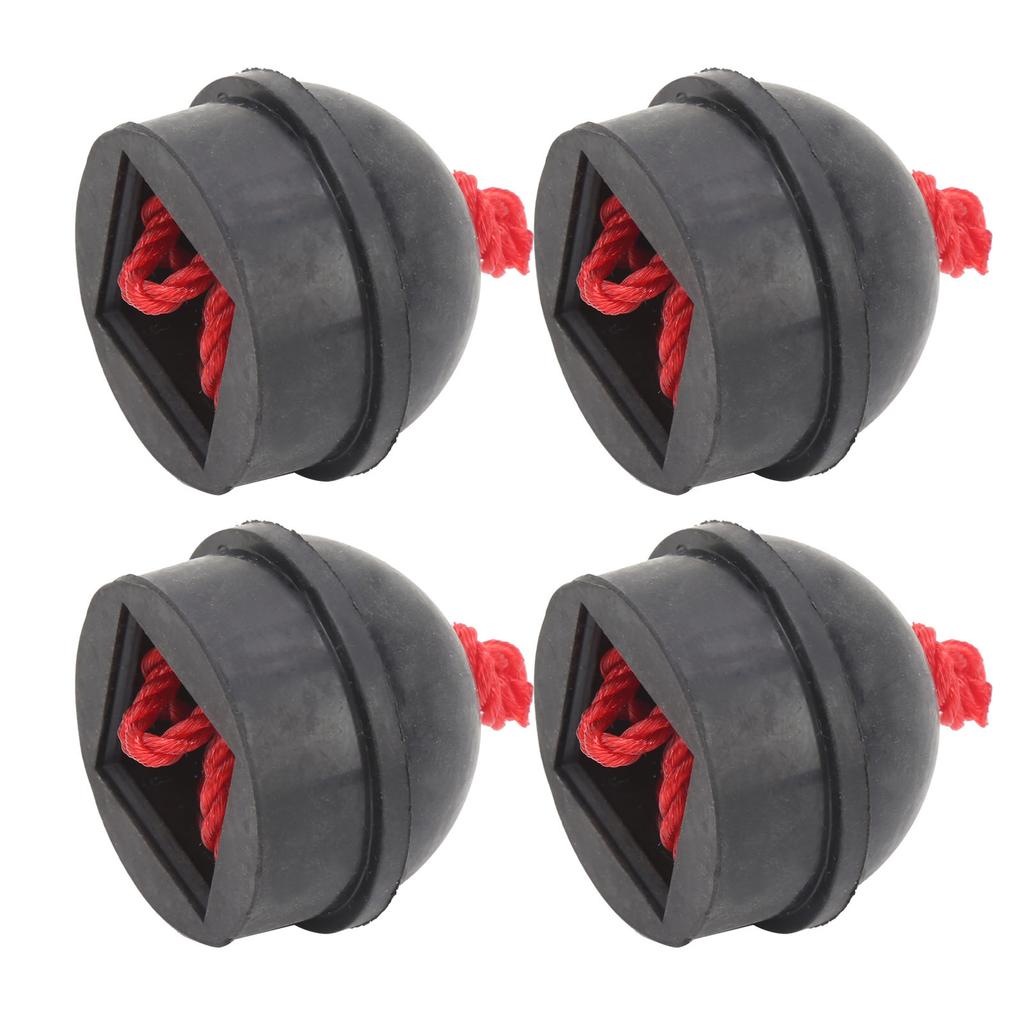 4pcs Cue Chalk Holder Pocket Rubber Billiard Pool Chalk Holders with Cord AccessoryBlack