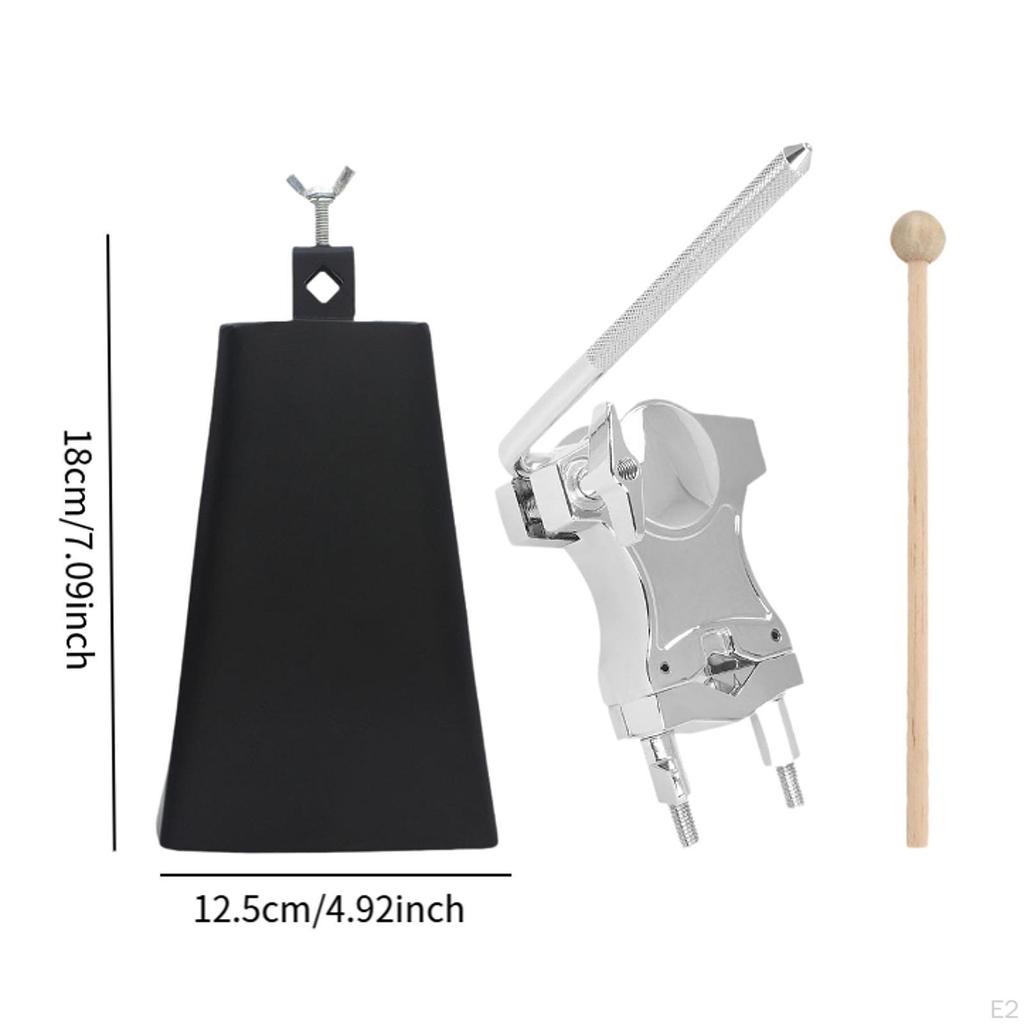 Dzwonek krowi Dzwonek krowi z zaciskiem do pedałów bębna basowego 6" Metalowe akcesoria Instrument muzyczny