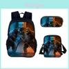 Godzilla 3piece School Bag Set With Durable Nylon For Students And Commuters