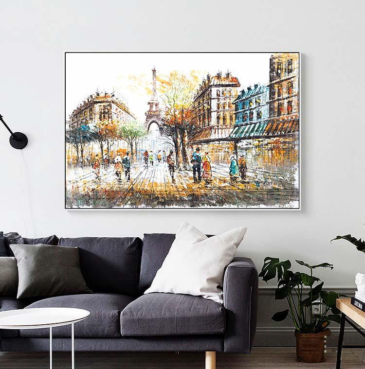 Paris Seine Straße Landschaft Ölgemälde Auf Leinwand Poster Malerei Kunstdrucke Wand Bild Für Wohnzimmer Nordic Dekoration