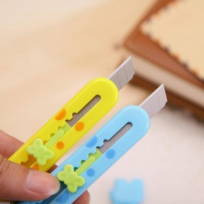 Candy Color Mini Utility Knife Box Photo Tools Paper Cutter Office School Supplies Art and Craft