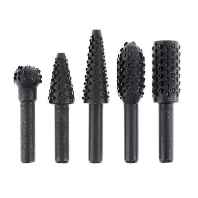 Ensemble de 5 pièces Fraises à bois Rotatives Lime à bois Outil de meulage bavures Menuiserie Coupe Gravure Ébavurage Façonnage Rainurage