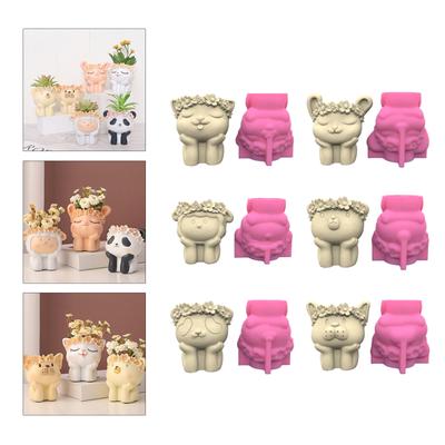 Kleine Tier Beton Silikon Topf Form Sukkulenten Blumentopf Ton Zement Gips Formen DIY Hausgarten Blumentöpfe Form