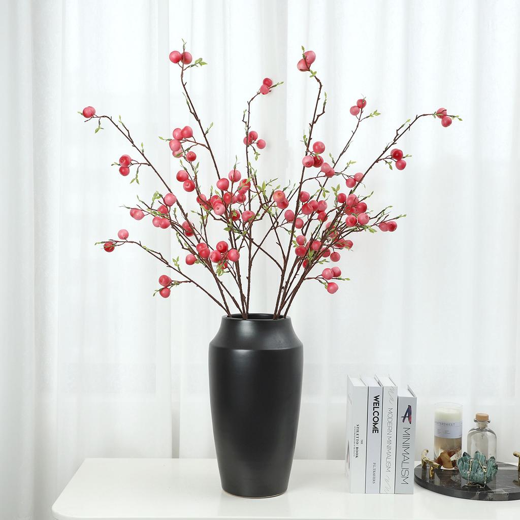 Artificial Flower Apple Branch, Home Decoration Fake Flower Plant Artificial Berry Branch