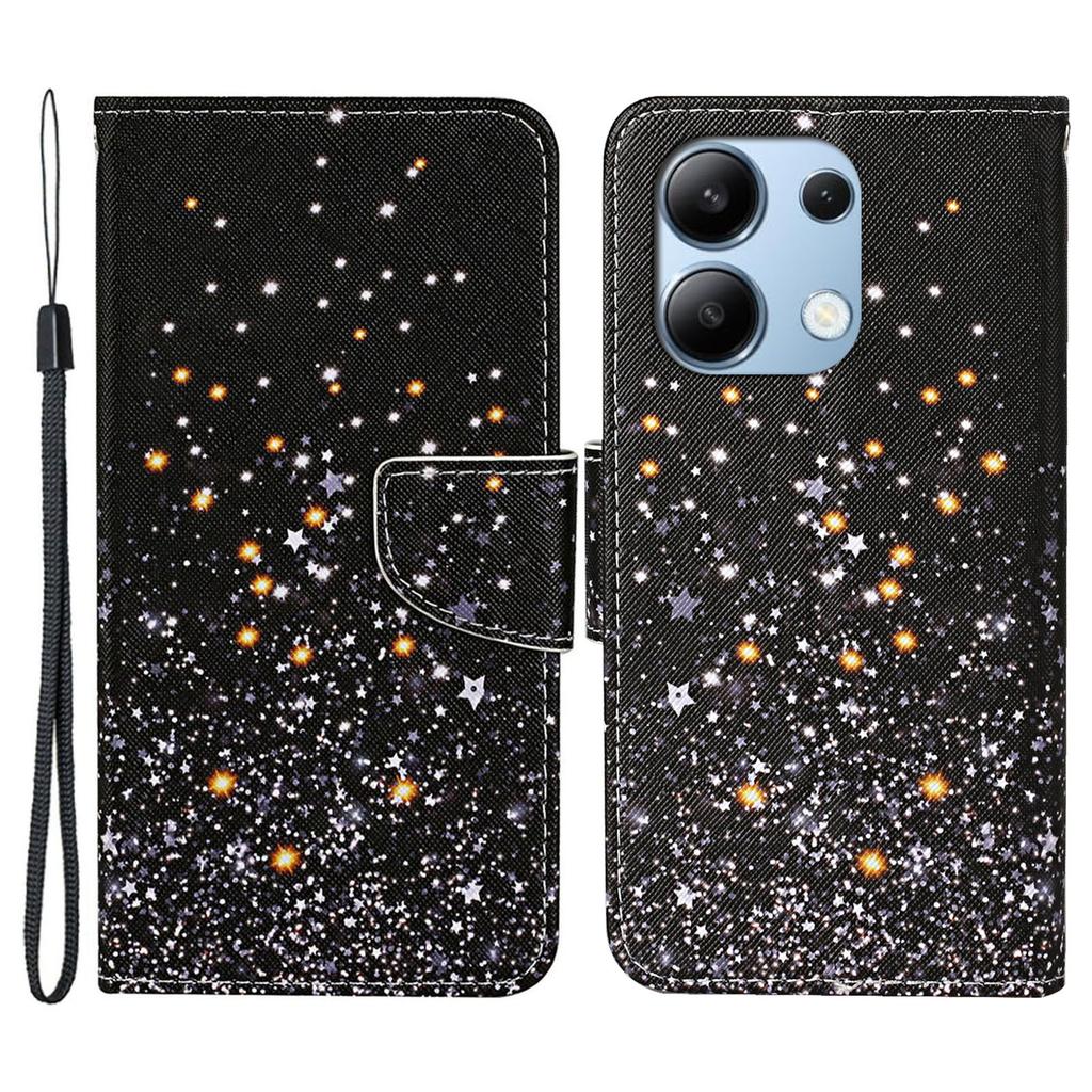 For Xiaomi Redmi Note 13 4G Case PU Leather Stand Wallet Phone Cover Pattern Printing