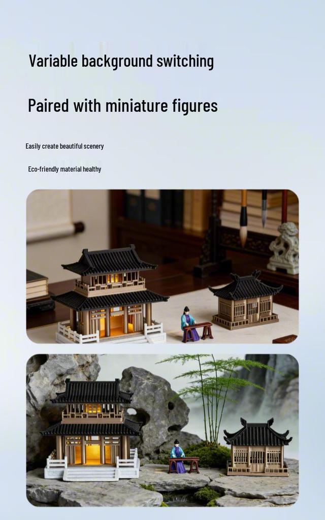 Miniature Chinese Courtyard Rockery Aquarium Ornaments