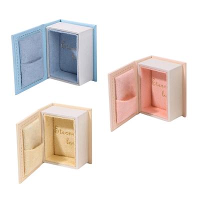 Design Creativi a Forma di Libro Robusta Custodia per Gioielli in Tessuto Portatile per Anelli Ciondoli e Orecchini Soluzione di Storage