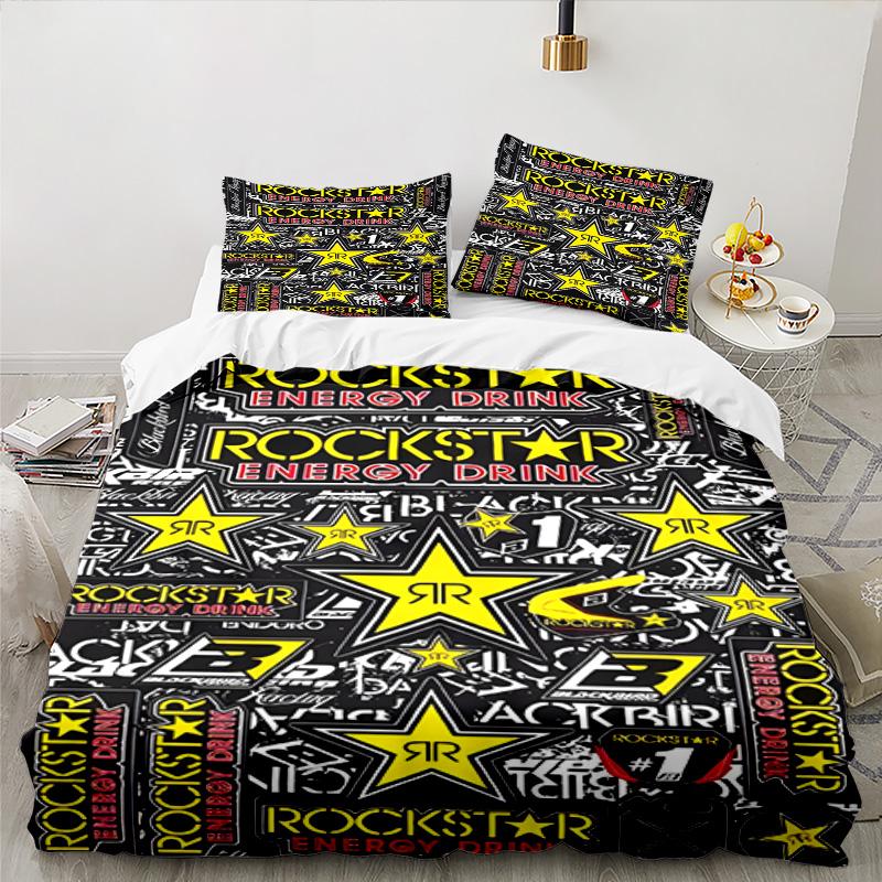 3PCS Rock Energy Bedding Set Printed Duvet Cover Closure Includes 1 Duvet Cover & 2 Pillowcases for All Seasons Bedroom Decor