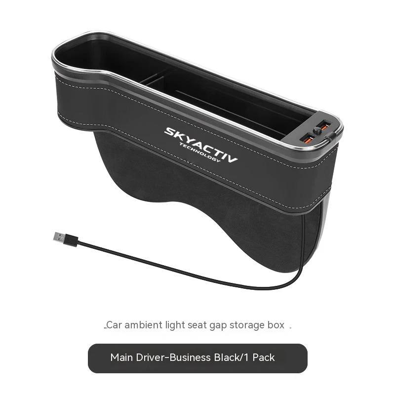 

2025 Hot For Mazda SKYACTIV 2 3 6 Axela CX30 CX5 CX8 CX9 MX5 Car Sewn Seat Gap Crevice Slot Storage Box With Atmosphere lamp USB