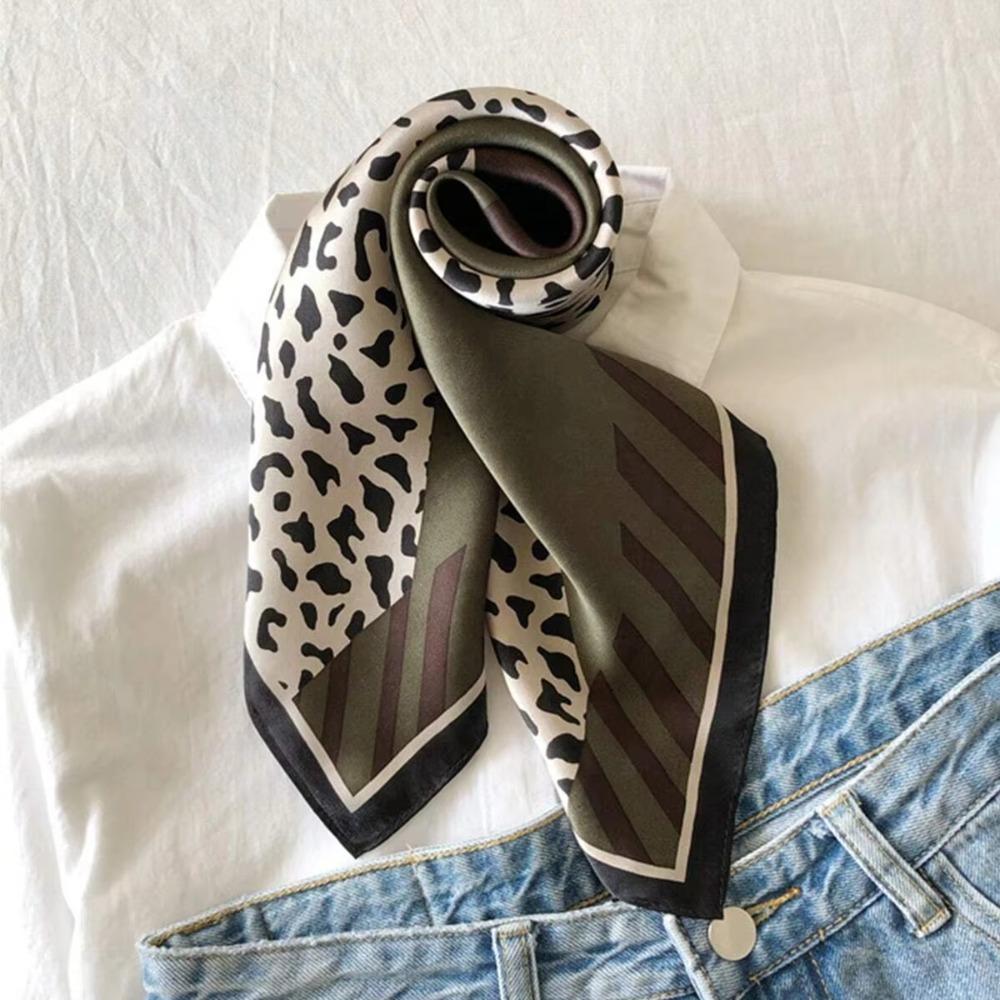 Fashion 70*70cm Hair Scarf Bohemia Style Sun Protection Silk Scarf Female Foulard Smooth Bandana Hairbands Women