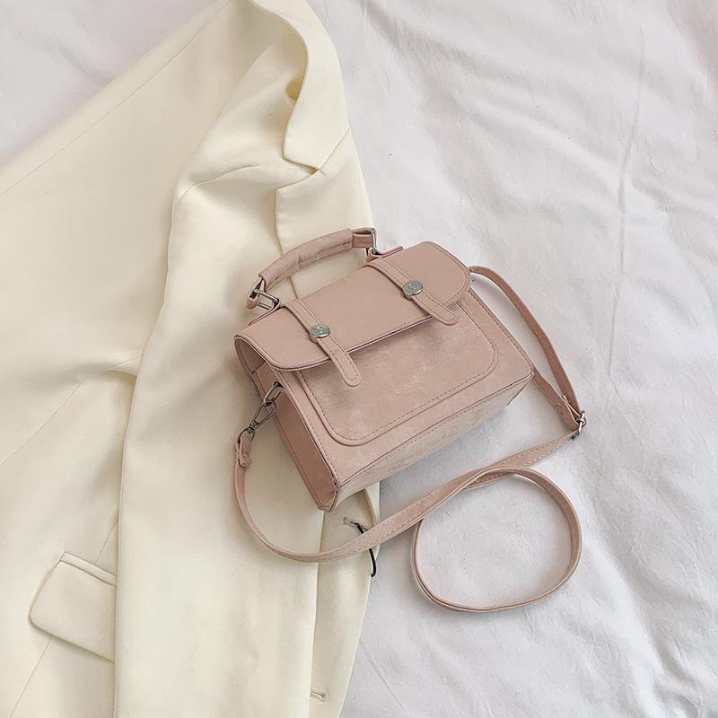 Korean Version of Fashionable Texture Versatile Ins Handbag 2025 Spring and Summer New Foreign Style Solid Color Messenger Bag Small Square Bag