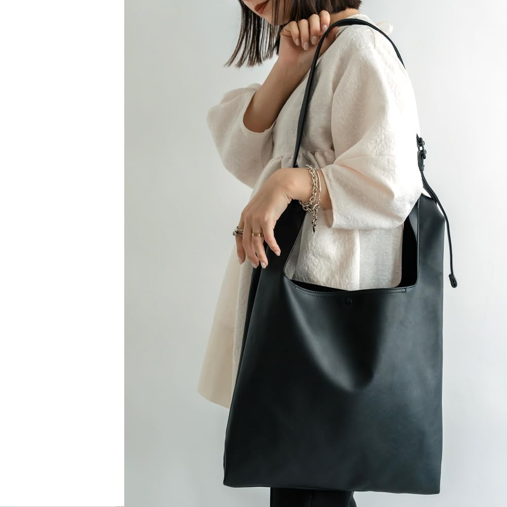 Rename Faux Leather 2-Way Marche Bag with Shoulder Strap RSG23036