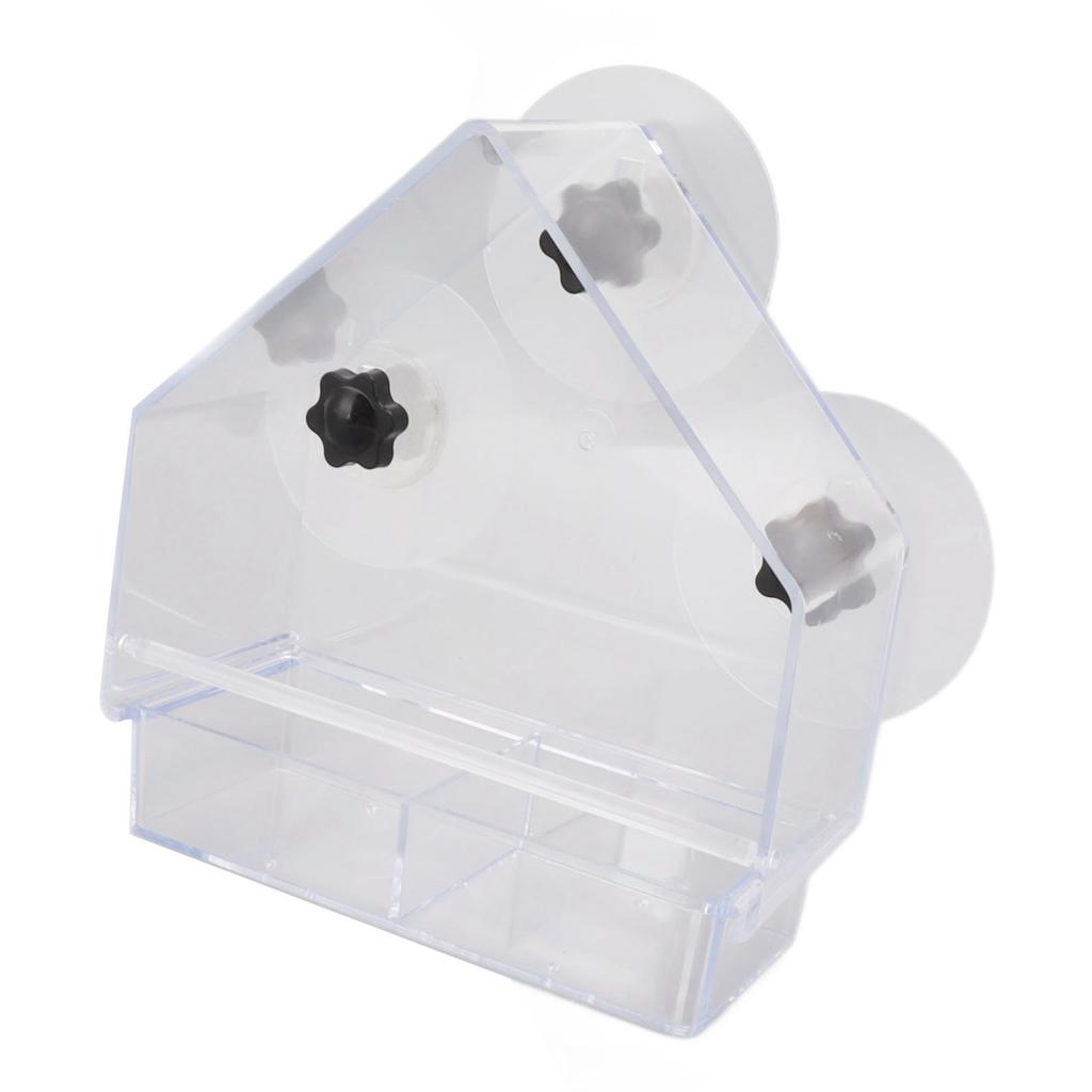 Fenster-Vogelfutterhaus Abnehmbares Tablett Transparent Langlebig Leichtgewichtige Vogelfutterhäuser mit 3 Starken