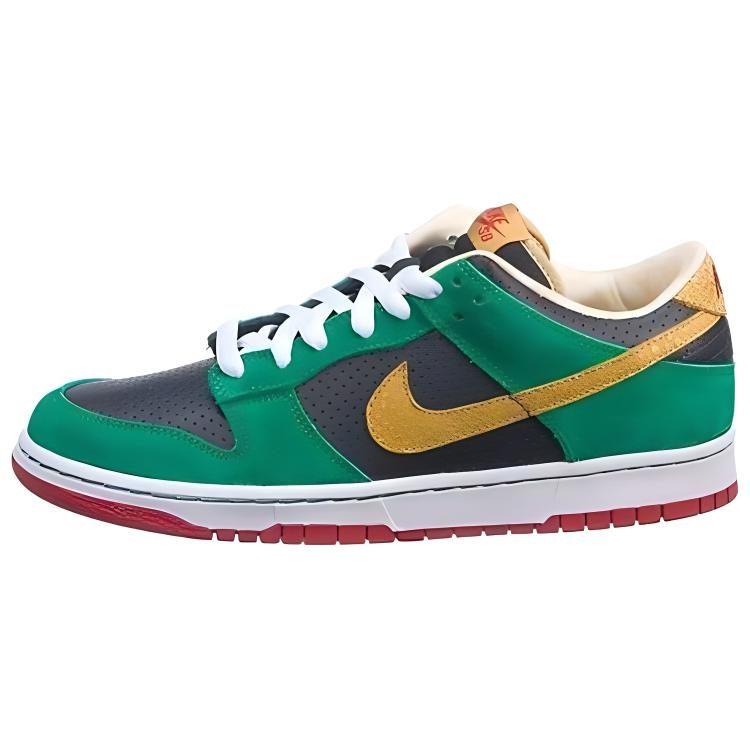 Nike Dunk SB Low Top Skateboard Shoes Men's Black Green 313170-008