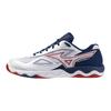 Table Tennis Shoes Wave Medal 7 Stability Cushioning Resilience White X Red X Navy Cm 3E 26.5