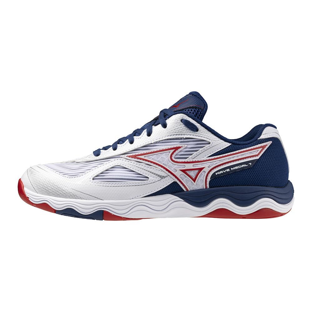 Mizuno Tischtennisschuhe Wave Medal 7 Stabilität Dämpfung Elastizität Weiß x Rot x Marine cm 3E 26.5