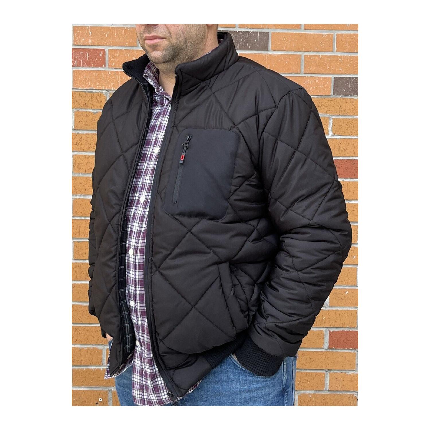 

Мужское черное стеганое толстое зимнее пальто 3XL чёрный