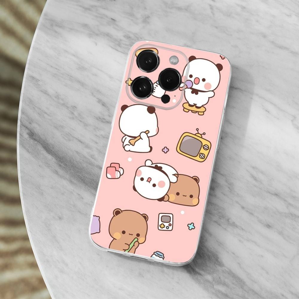 Süße B-BuBu D-DuDu Cartoon Handyhülle Für iPhone 16,15,14,13,12,11 Pro,Max,Plus,X,XS,XR,SE,Mini Transparent Weiche Hülle