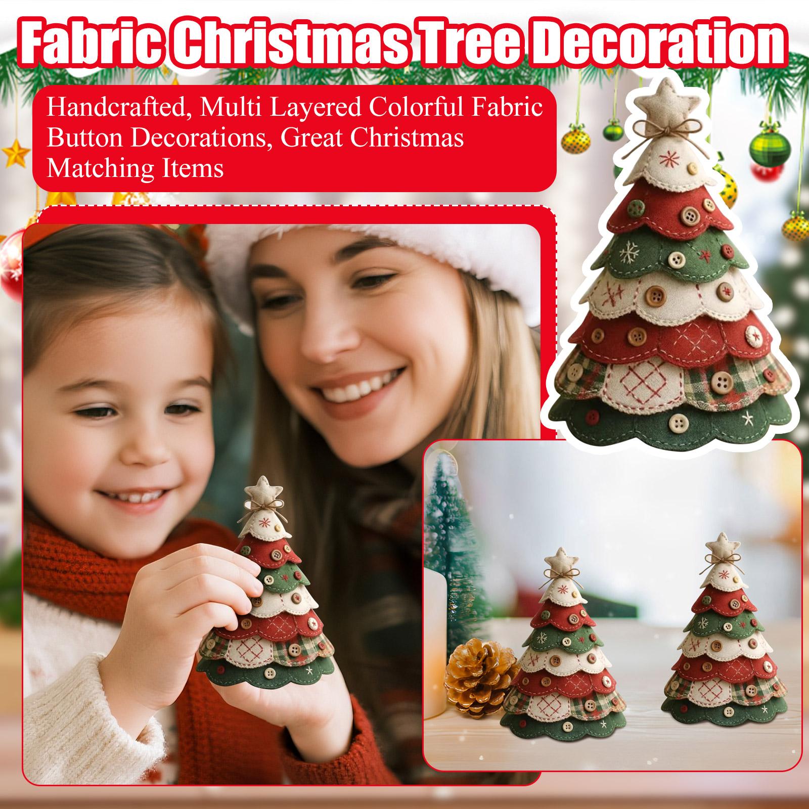 

Тканевое Рождественское Украшение, Ручной работы, Многослойные Цветные Тканевые Пуговицы-Украшения, Отличные Рождественские Парные Предметы One Size