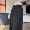 2026 Spring Women's Deep Gray High-Waisted Wide-Leg Drape Pants: Slimming, Versatile, Floor-Length Casual Style
