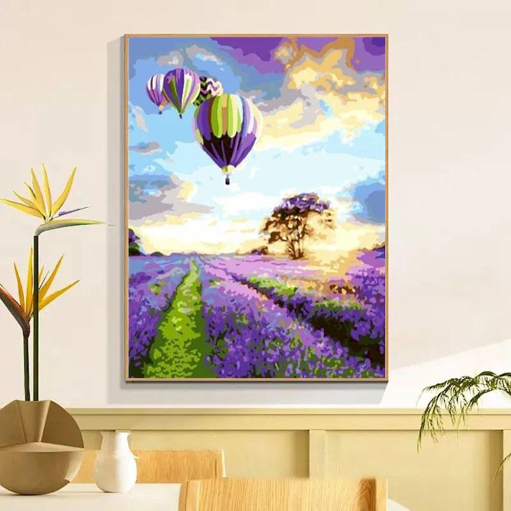CHENISTORY Oil Painting By Numbers On Canvas,Hot Air Balloon,Paint Kit,Landscape,Handpainted,Pictures By Numbers,Decorative Gift