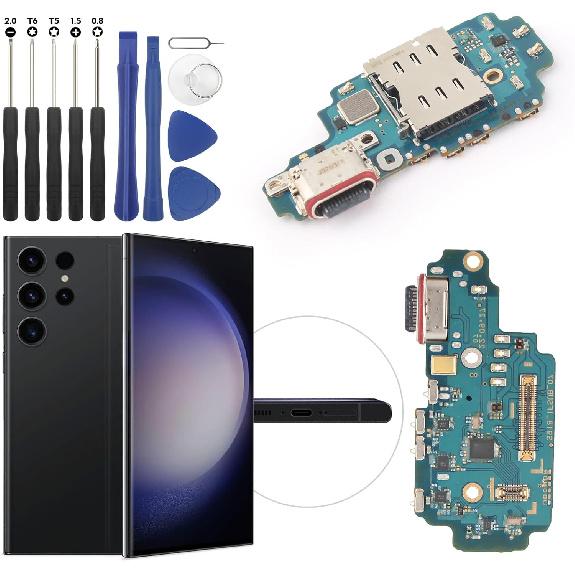 Replacement for Samsung Galaxy S23 Ultra 5G Charging Port Dock Connector for Galaxy SM-S918U Charging Port Replacement USB Charger Board Flex Cable