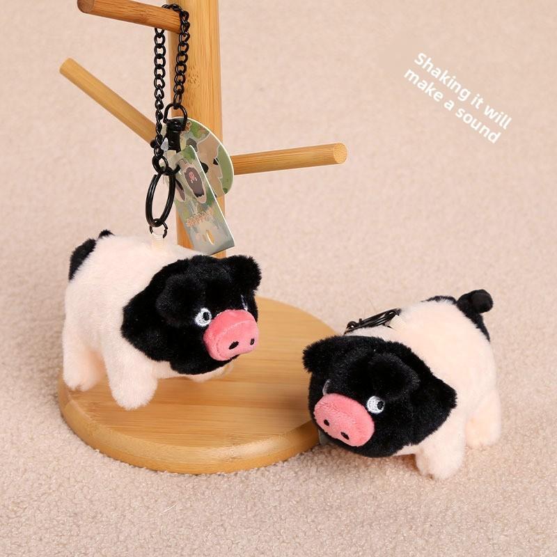 Short Plush Pig Keychain With Sound For Girls And Boys