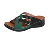 Summer Women Wedge Sandals Premium Orthopedic Open Toe Sandals Vintage Anti-Slip Leather Casual Slippers Platform Retro Shoes