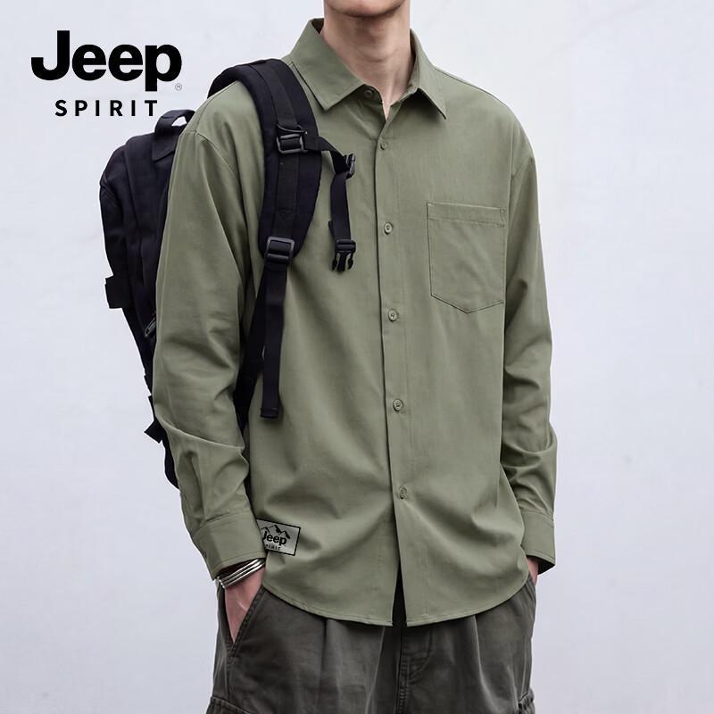 JEEP SPIRIT Men s Casual Long Sleeve Button-Down Shirt 3XL