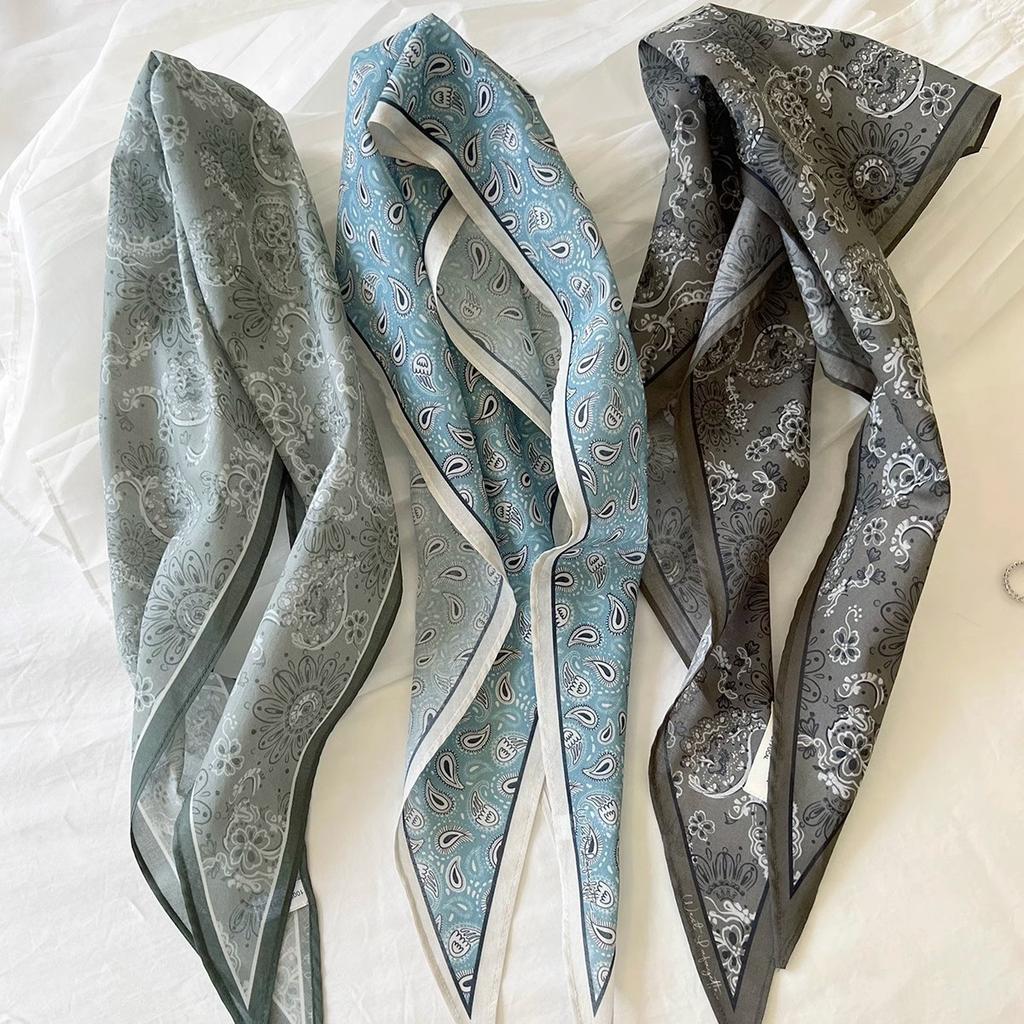 Pure Cotton Retro Fashionable Cashew Pure Cotton Rhombus Silk Scarf Japanese Spring And Summer Thin Scarf Casual Men And Women