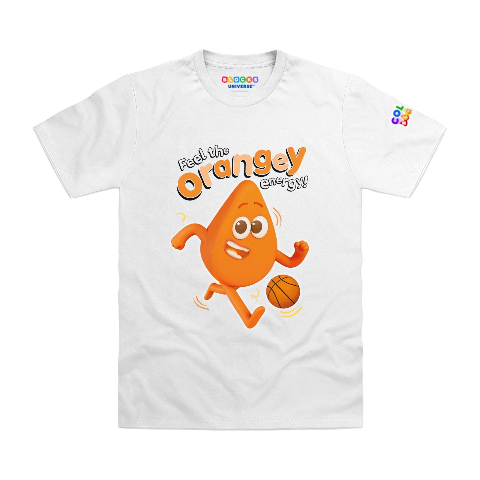 

Officially Licensed Colourblocks Feel The Orangey Energy Kids T-Shirt 140