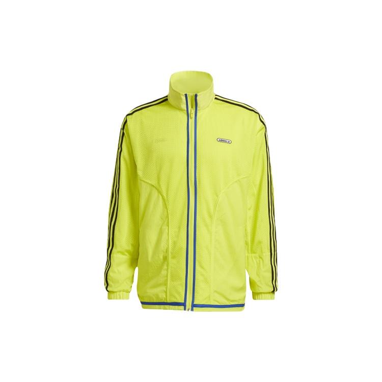 adidas Originals Reverse Tt Casual Sports Reversible Stand Collar Zipper Jacket Yellow Green Men's GN3818