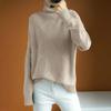 Women's Turtleneck Long Sleeve High Collar Sweaters Solid Color Pullover Tops