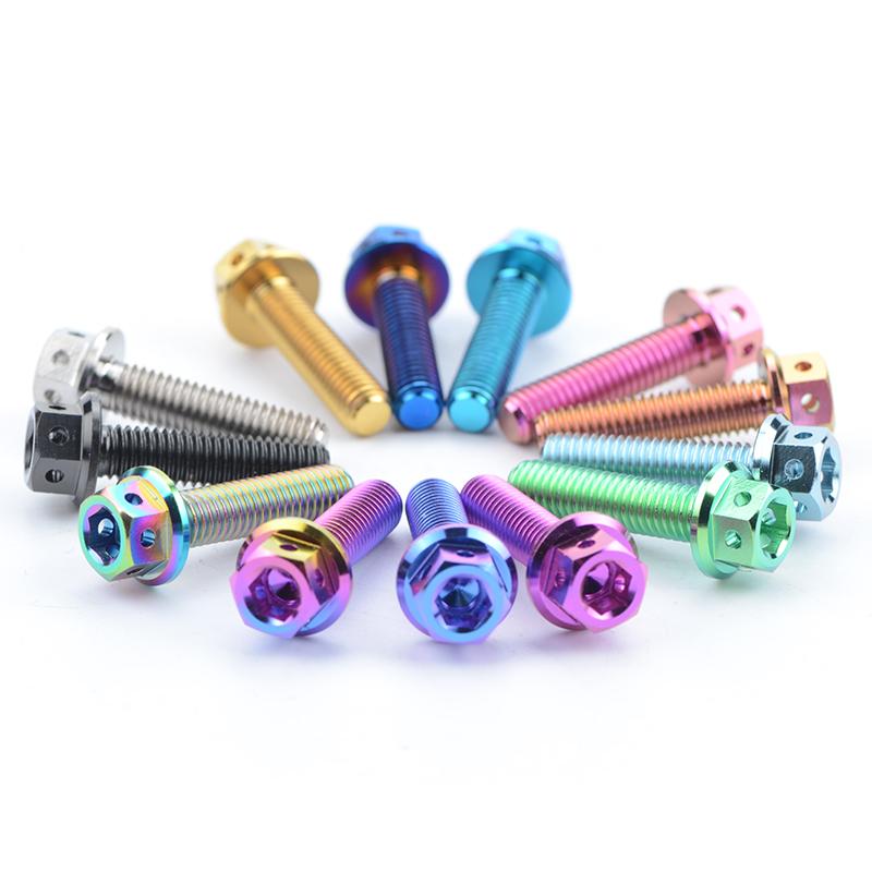 TMJ Titanium Bolts Hexagon and Flanged Head Race Spec Screws M6