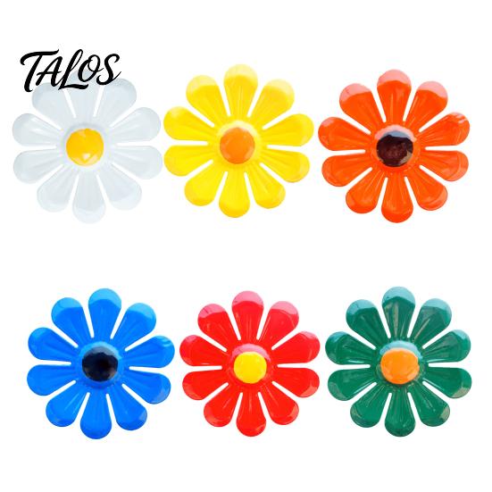 Rust-resistant Outdoor Decor 6Pcs Metal Flowers Wall Decor, Flower Sunflower Ornament Art, Iron Hanging Decoration Garden for Outside Indoor