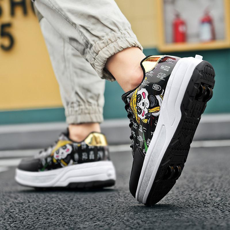 Children's Runaway Shoes Roller Skating Boys' Four-Wheel Runaway Shoes Students' Invisible Skates Invisible Girls' Shoes with Wheels