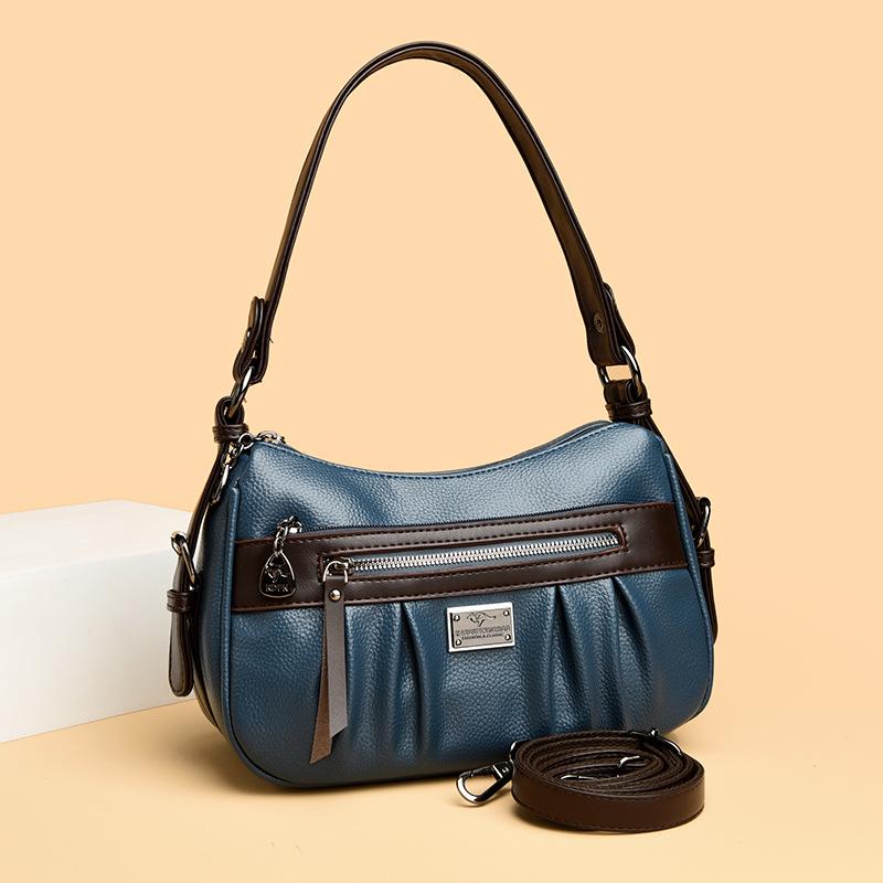 A Contrasting Color Crossbody Bag for Women with Multiple Compartments and A Large Capacity Single-shoulder Bag