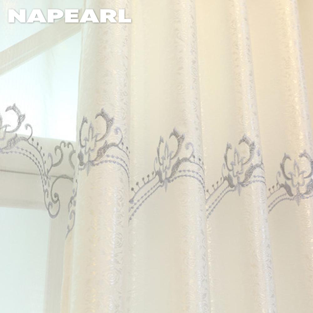 1PC NAPEARL Fashionable and Luxurious Peony Embroidered Blackout Curtains and Gauze Curtains for Living Room Bedroom Home Decor