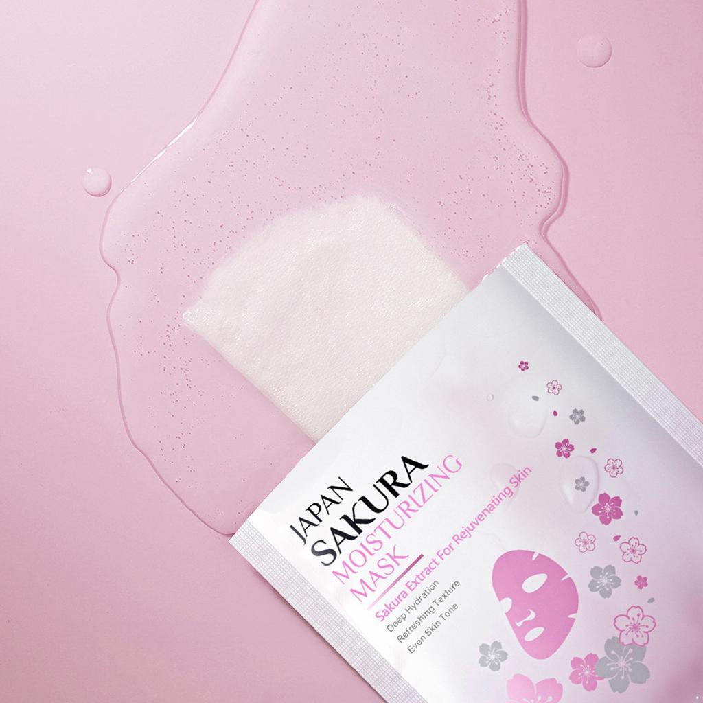 5Pcs Sakura Collagen Face Mask for Women Hydrating Moisturizing Nourishing Facial Mask Set Long Lasting Skin Care Beauty Accessory