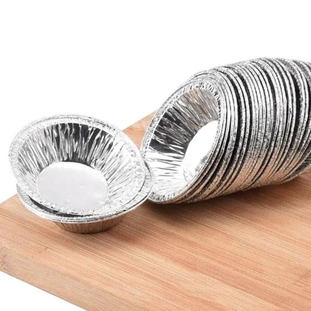 100Pcs Disposable Egg Tart Mould Round Pie Tin Cake Mold Shell Cupcake Tin Mold  Kitchen